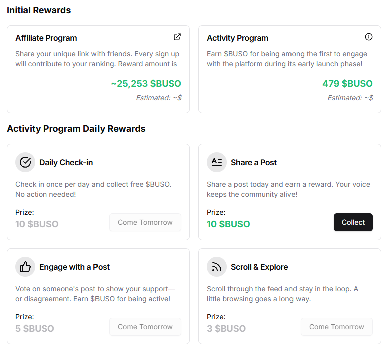 Activity Rewards